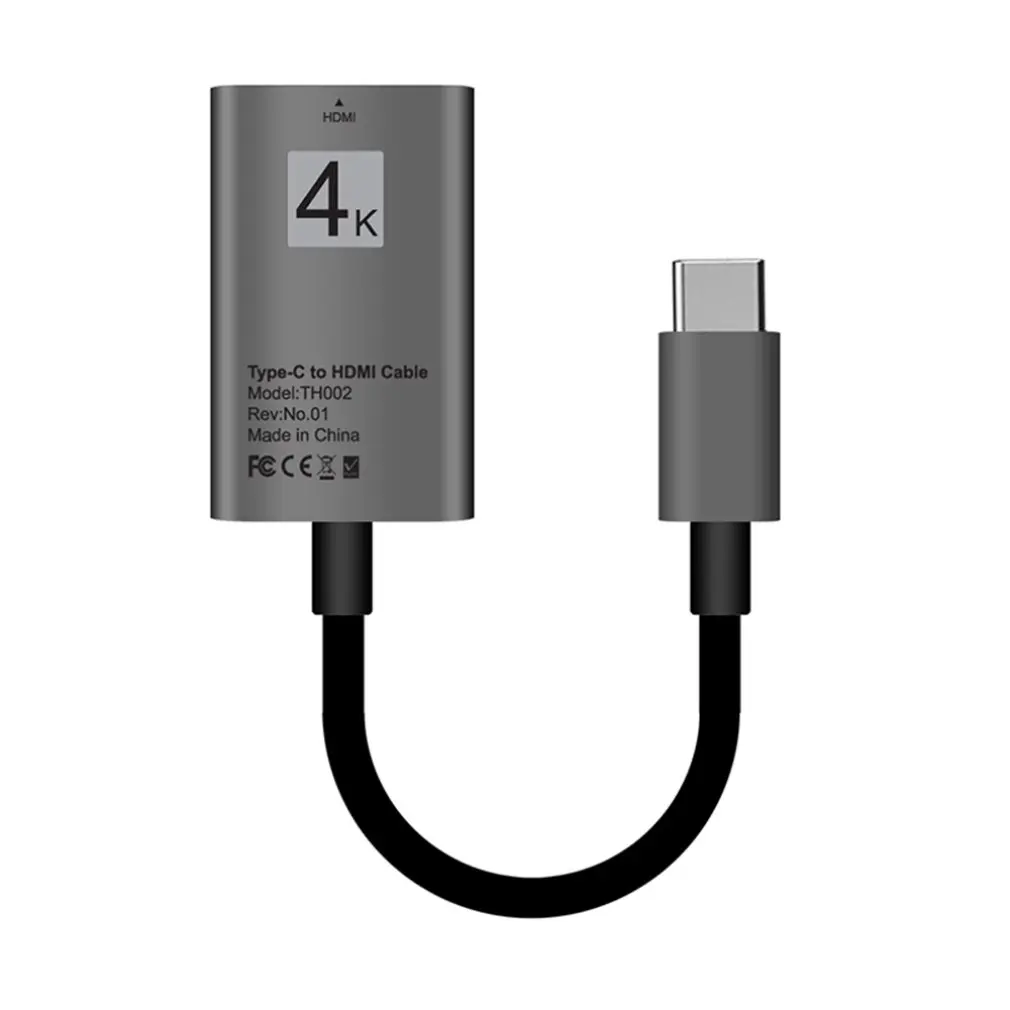 Адаптер type-C 3,1 на Hdmi 4K* 2K Hdtv для samsung Galaxy S9/S8 Macbook Pro поддерживает синхронную передачу голосового видео изображения - Цвет: Gray