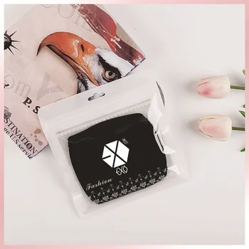 

1 Pcs Kpop EXO-M Chen XIUMIN LAY LU HAN TAO Cotton Dustproof Dust Warm Black Mask Members Name Letters Unisex