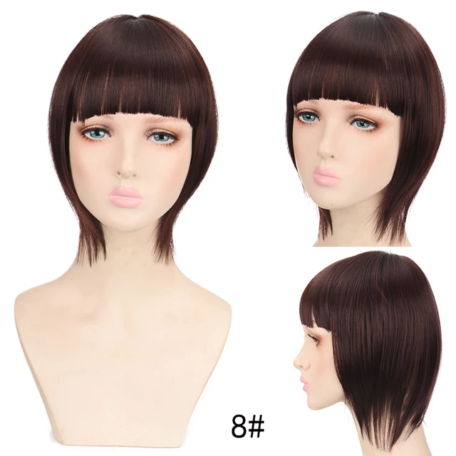 TALANG Neat Front Fringe Clip In  Hair Bangs  Hair Extensions Sweeping Side Blunt Bang Natural Black Brown Hairpieces SW135