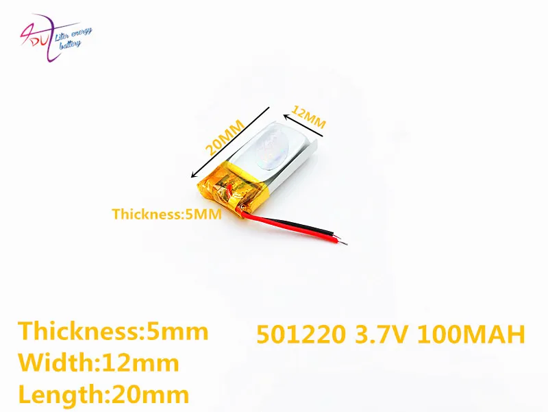 Литровая энергетическая батарея 501221 3,7 в 100 мАч 501220 481220 литий-полимерная батарея с защитной панелью для MP5 Bluetooth наушники