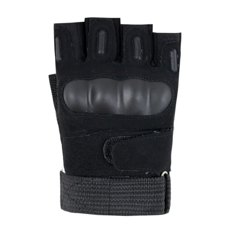 Hard Thermo Gloves Half Knuckle Finger Tactical Military Fighter Hunting Shooting Airsoft Paintball Police Duty-Fingerless