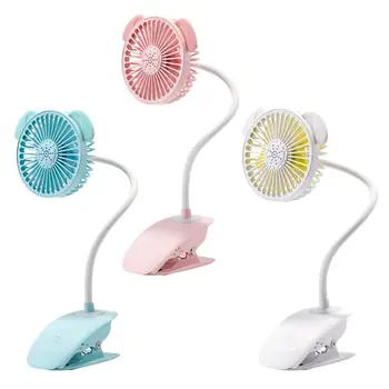 

Aromatherapy Mini Clip Stroller Fan with Night Light Flexible Bendable USB Rechargeable Air Cooler Electric Cooling Tool