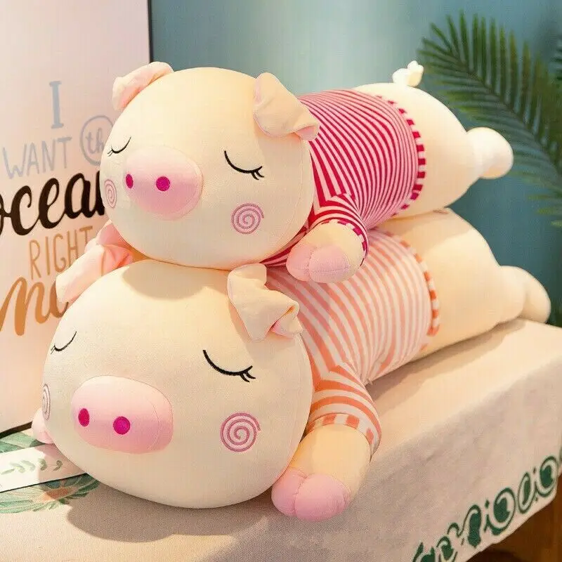 Kawaii полосатая свинья мягкая плюшевая игрушка в виде животного кукла Спящая Подушка подарок для девочек мягкие животные