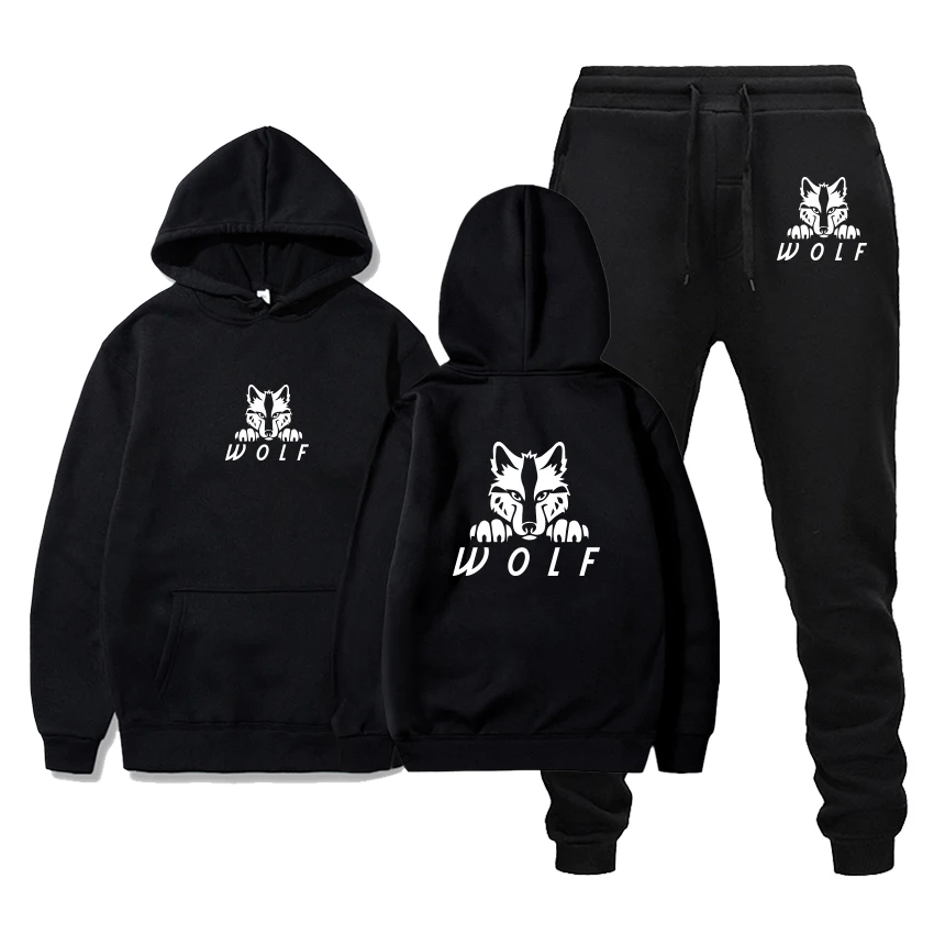 

Men's Spring and Autumn Suit 2-piece Hoodie + Pants Harajuku Sports Suit Casual Men/Women Sportswear