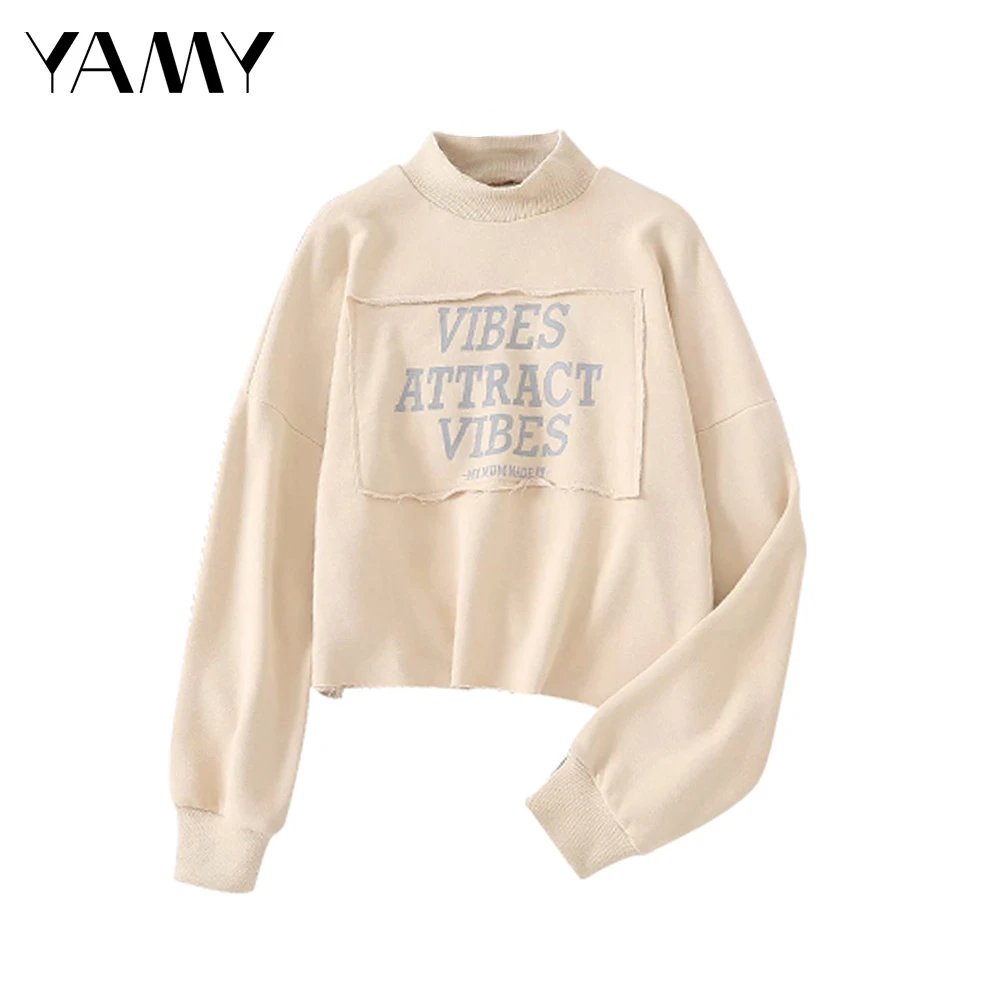 Vibes Sudaderas Con Estampado De Letras Reflectantes Para Mujer Jerseis De Manga Larga Para Primavera Estilo Vintage 3m Sudaderas Con Capucha Y Sudaderas Aliexpress