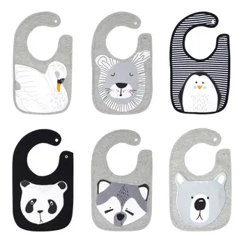 

Baby Drool Bibs 3D Cartoon Animal Embroidery Infant Feeding Bandana Burp Cloths