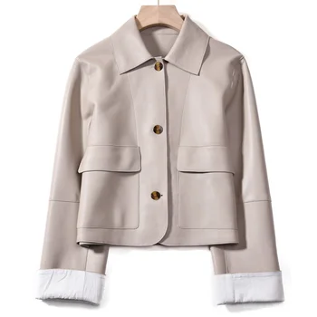 

MAOMAOFUR 2020 Spring Autumn Real Leather Jackets Women 100% Natural Leather Coat High Quality Design Sheepskin Outerwear