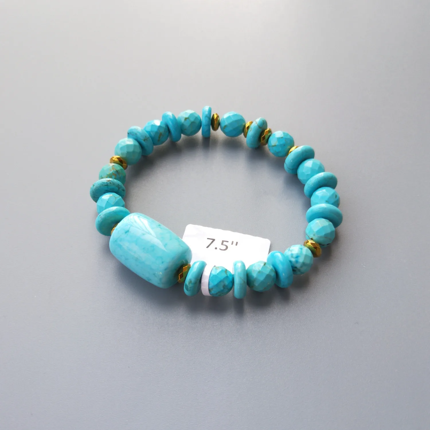 LiiJi Unique Turquoises Hematite Bracelet For Women Men Bracelet Fashion Jewelry Drop Shipping