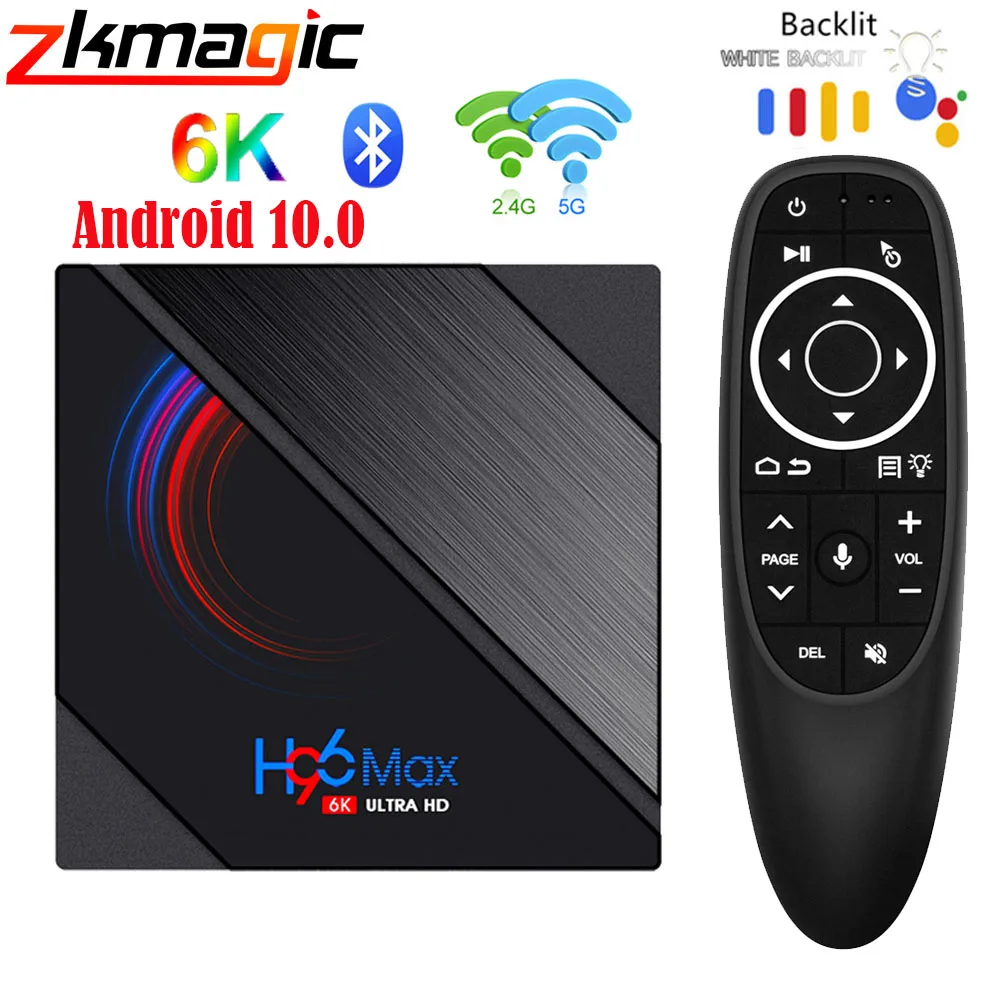 Смарт ТВ бокс H96MAX Android 10 4 Гб ОЗУ 64 ПЗУ 4K 1080p 2 4G & 5G Wifi Bluetooth H616 четырехъядерный