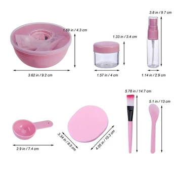 

10 Pcs DIY Facial Mask Mixing Tool Set Mask Bowl Spatula Brush Pressure Cleaning Bottle For Skin Care