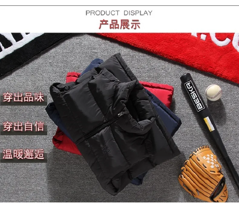Couples Men down Feather Cotton Vest Men's Spring And Autumn Korean-style Trend Handsome Waistcoat Coat Men's Warm Vest