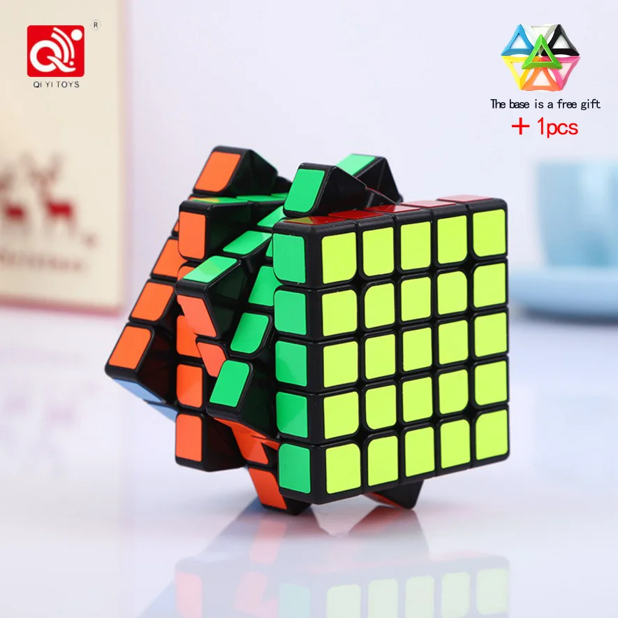 QiYi QiZheng, 5x5x5, магический куб, черная наклейка, профессиональные скоростные Детские кубики, игрушки, головоломка, обучающая, Cubo Magico, Подарочные игрушки - Цвет: 2