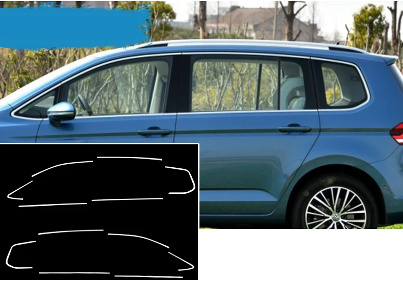 Отделка передних окон автомобиля из нержавеющей стали для volkswagen touran 2-го поколения