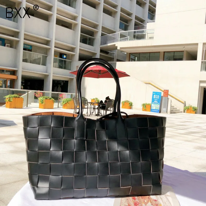 

[BXX] Solid Color Crossbody Bags For Women 2020 Winter Simple Style Shoulder Bag Female Weaving Large Capacity Handbags a196