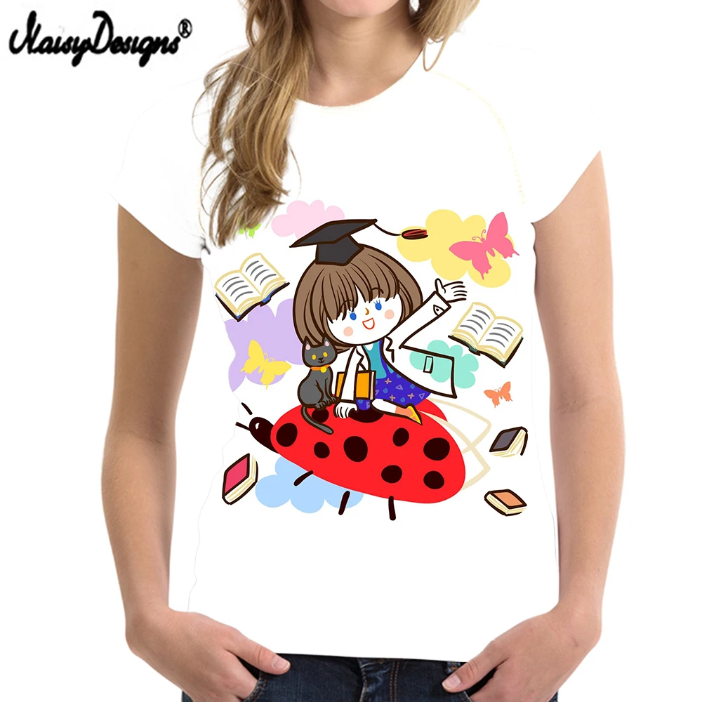 Женская футболка с коротким рукавом принтом божьей коровки Camiseta Femenina Verano Женские