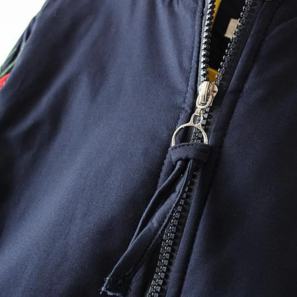 Плюс Размеры модные женские туфли зима-осень, теплые сапоги на молнии куртка с цветочной вышивкой детская верхняя одежда зимнее утепленное вельветовое harajuku стиль пальто