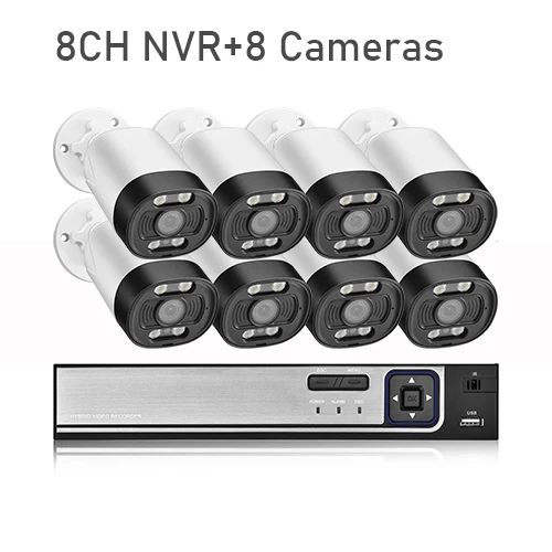 small surveillance cameras Gadinan 5MP Video Surveillance Camera 8CH POE NVR AI Alert Face Detect Bullet Two Way Audio Recorder Color Night Security System front door security camera Surveillance Items