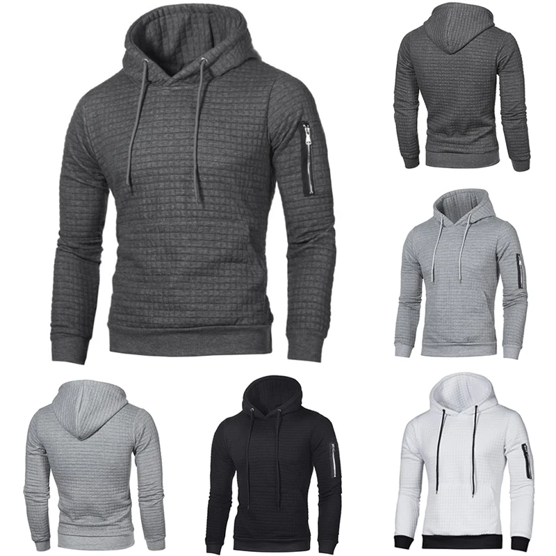 Man Long Sleeve Pullover Outwear Spring Men Solid Casual Sports Plus Size Hoodie Autumn Mens Zipper Sleeve Hoodie Sweatshirt