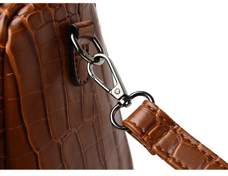 Ladies Faux Crocodile Print Handbags Vintage PU Leather Crossbody Bags Women Luxury Brand Satchels Purse Black Brown Gray Purple (7)