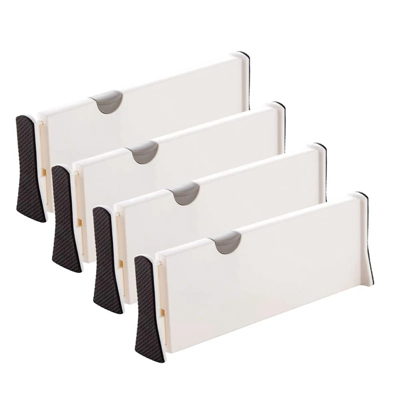 Регулируемый разделитель ящика, 4-Pack разделитель отсеков для хранения, расширяемый туалетный ящик для хранения для кухни, спальни