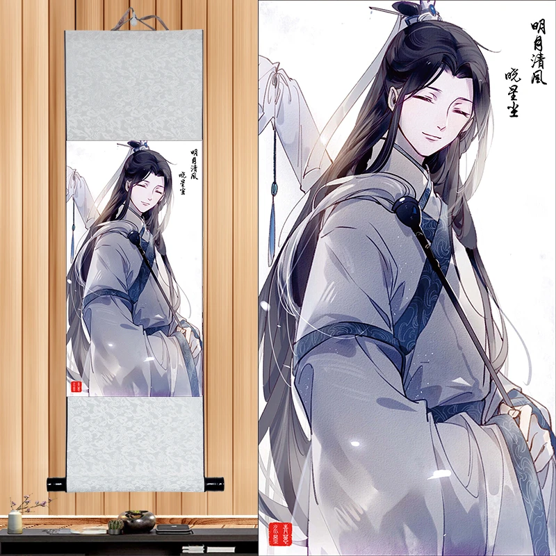 30cm*80cm Tian Guan Ci Fu Hua Cheng Xie Lian Printed Poster Scroll Picture Cosplay Prop Wall Decor for Women Men Gift 1pcs ladies halloween costumes Cosplay Costumes