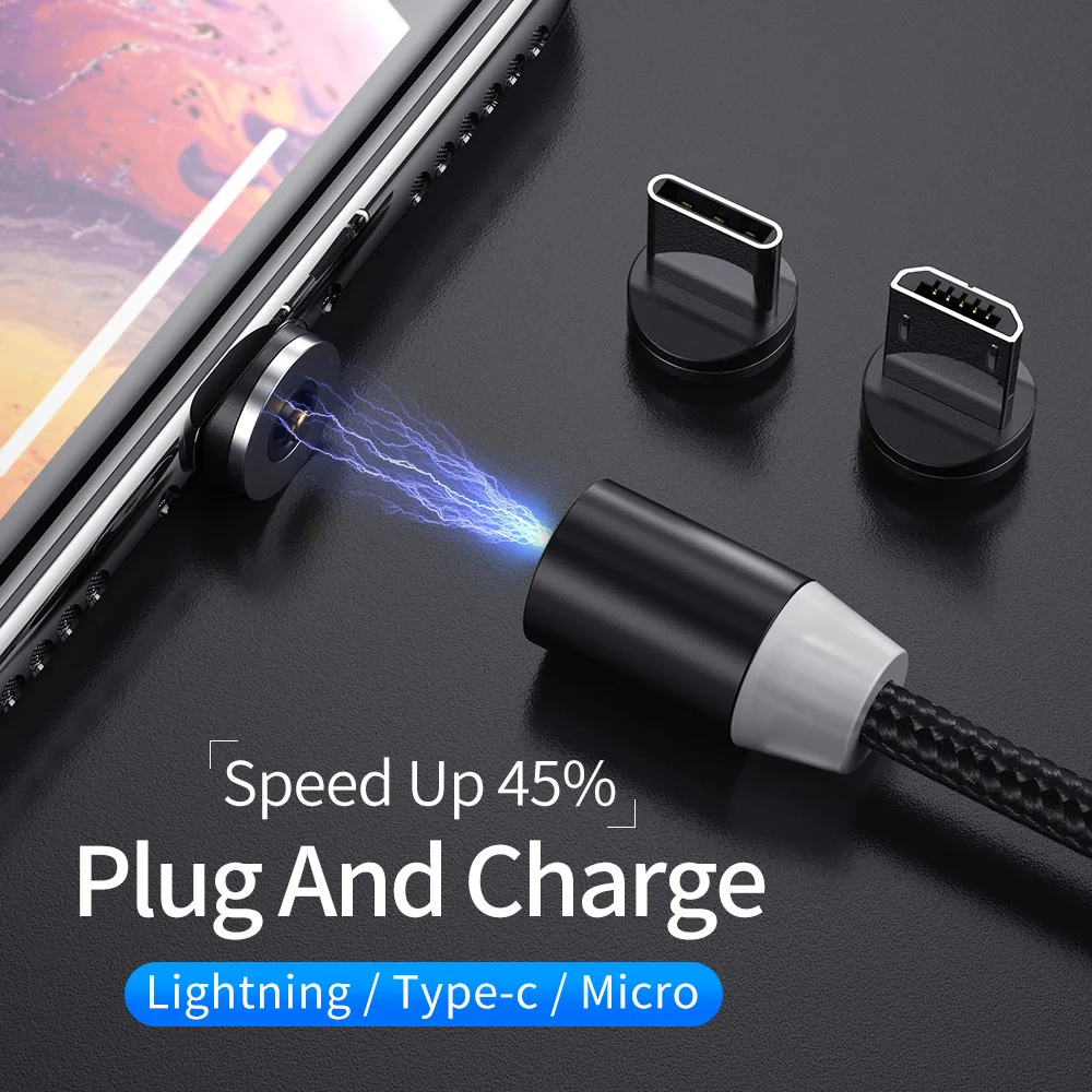Рок-н-магнитный USB кабель для передачи данных для iPhone samsung Xiaomi кабель Магнит Micro usb Зарядное устройство провода телефонной зарядки шнур Тип USB C 3in1 кабель