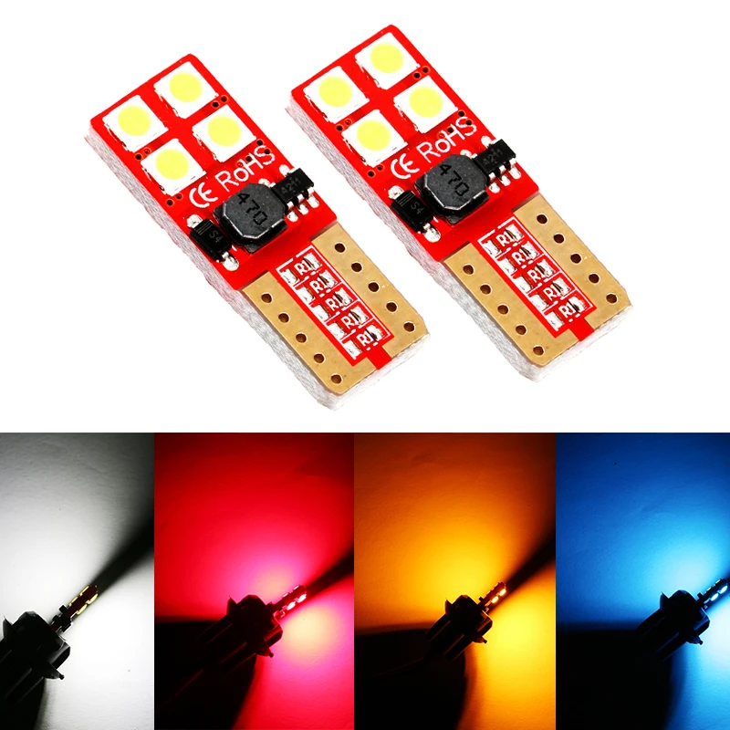 

T10 W5W Car LED Bulbs 194 168 5050 Turn Signal Lamp White Blue Ice Blue Red Yellow Reading Lights 12V Interior Wedge Light