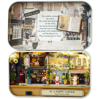 

Kuulee Funny DIY Mini Wooden House Box Modeling Toy for Dicoration