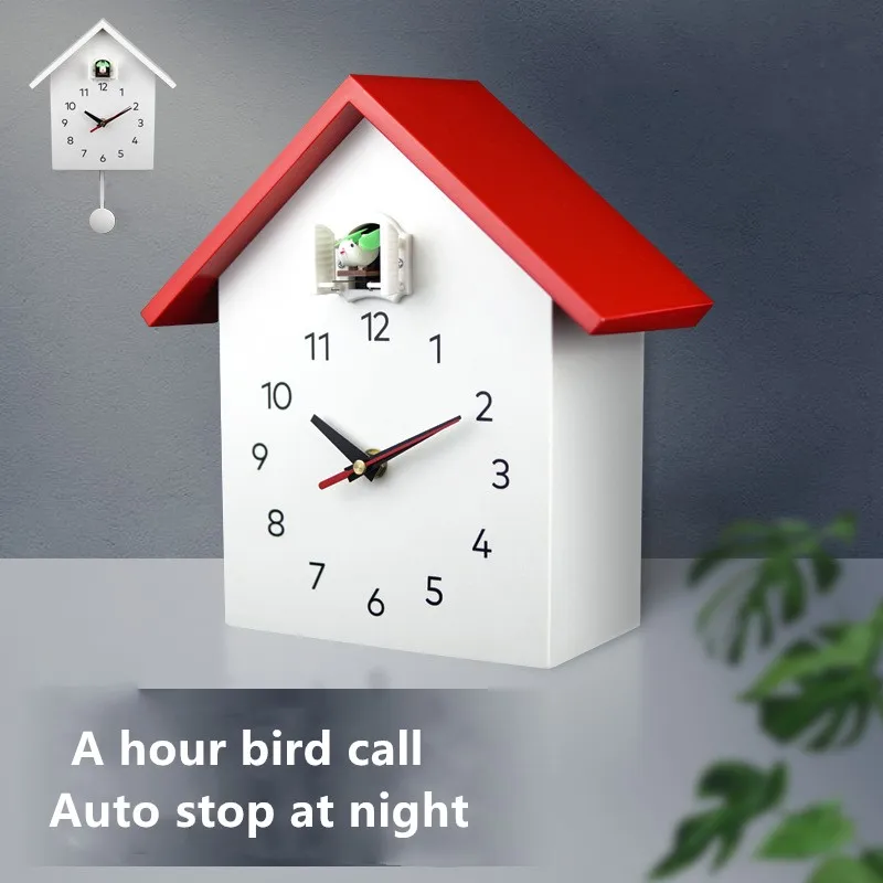 Cuckoo Quartz Wall Clock Bird Hanging Watch Modern Alarm Clocks Hourly Chiming Home Living Room House Timing Horologe Decoration | Дом и сад