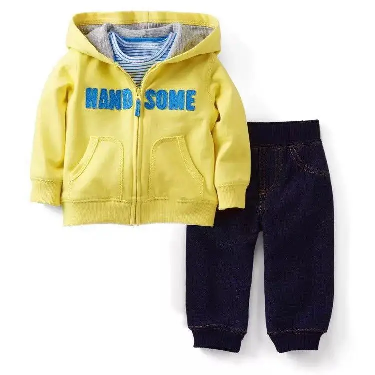 

Kids Hoodies Baby Boys Hoodie Zipper Cotton 2 Pcs Sweatshirts Set Autumn Handsome Sweater And Jeans For Baby Boys Clothes