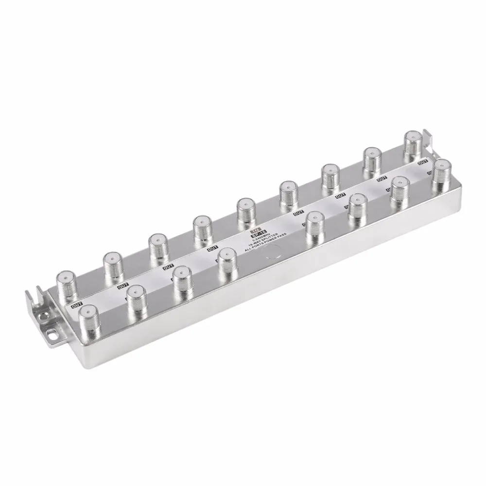SP-16 Satellite 16-way Splitter Coaxial 5-2400MHz HDTV Antenna Digital TV Video Signal Separator With All Ports Power Pass