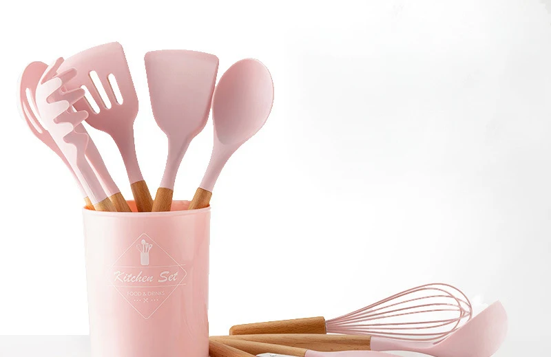 Pink Silicone Cooking Kitchenware Tool - Kitchenfiy