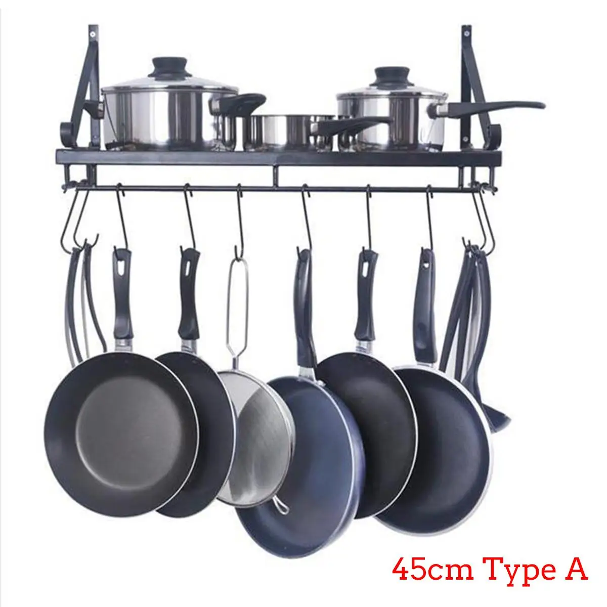 a 45cm 45-90 см горшки и сковороды, настенный стеллаж для хранения, подвесной стеллаж для кухни, кухонная посуда, посуда, сковороды, посуда, полка, Органайзер - Цвет: a 45cm