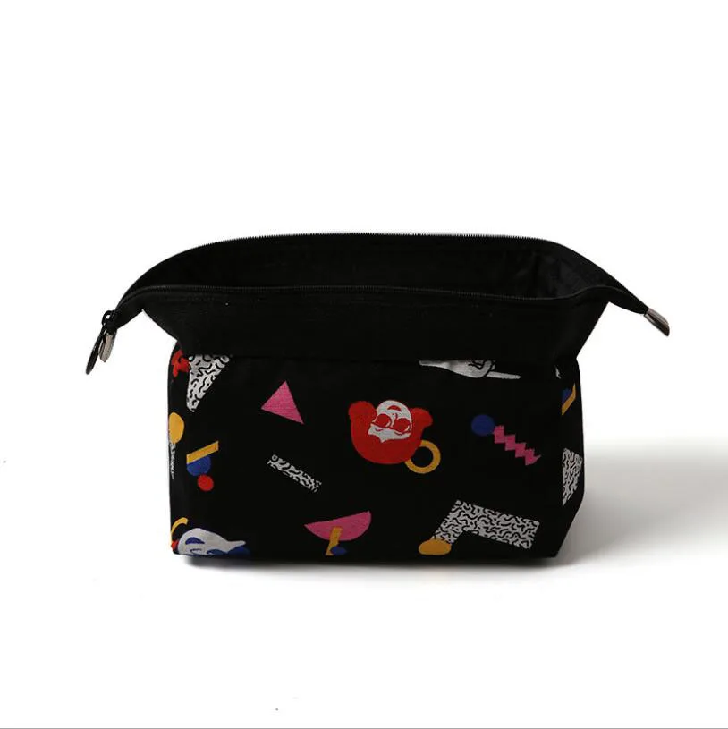 i2u Multifunction cute Flamingo floral print Cosmetic bag cube pouch makeup case for women ladies