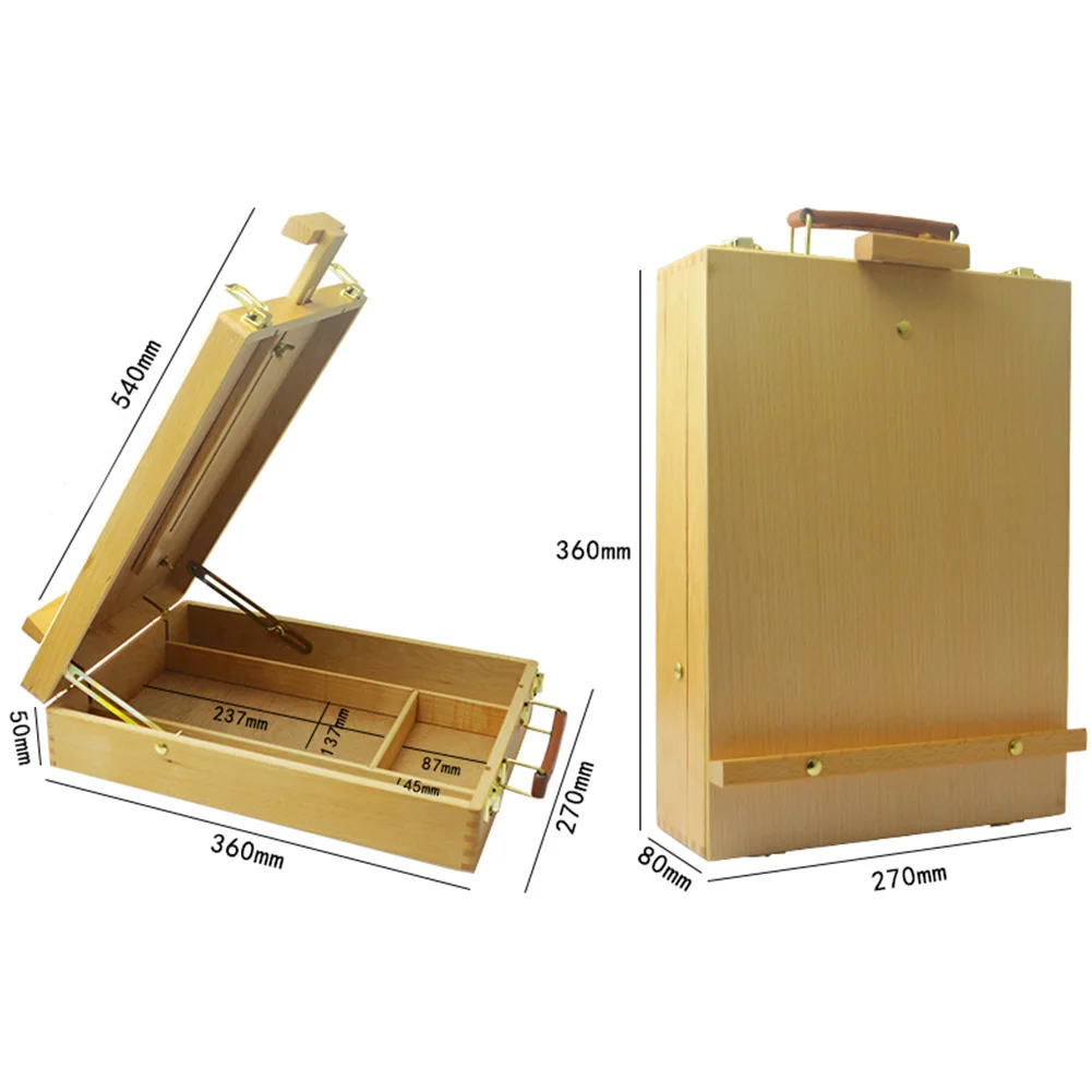  Large Case Desktop Portable Hardware Artist Wooden Table Easels Accessories Adjustable Sketchbox Dr