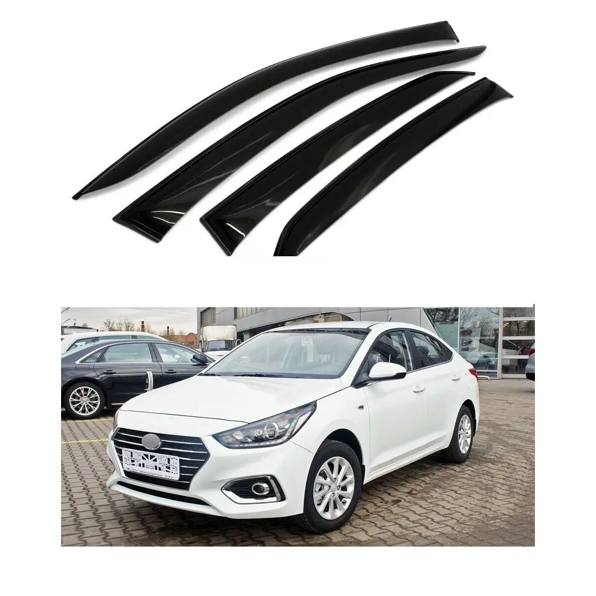 Visor for Hyundai Solaris Hyundai window deflectors rainwear window sun visor Sun rain smoke window wind