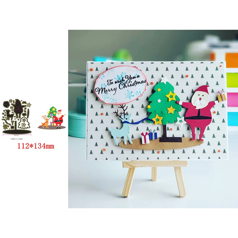 

New Design Santa Claus Elk Tree Christmas Metal Cutting Dies Scrapbooking Paper DIY Cards Crafts Embossing Die Cuts New 2019