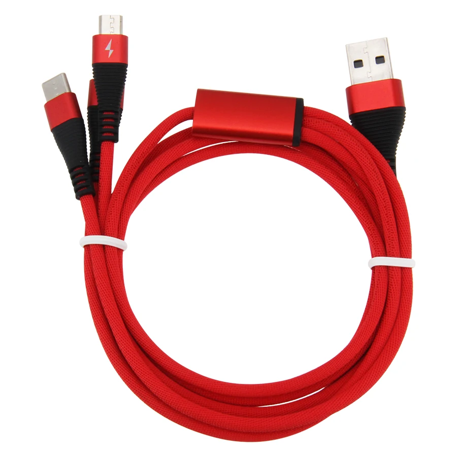 300 개/몫 데이터 라인 안드로이드에 대 한 1 케이블에 3 아이폰 Type-c 휴대 전화 다기능 Usb 하나 드래그 3 데이터 충전 케이블