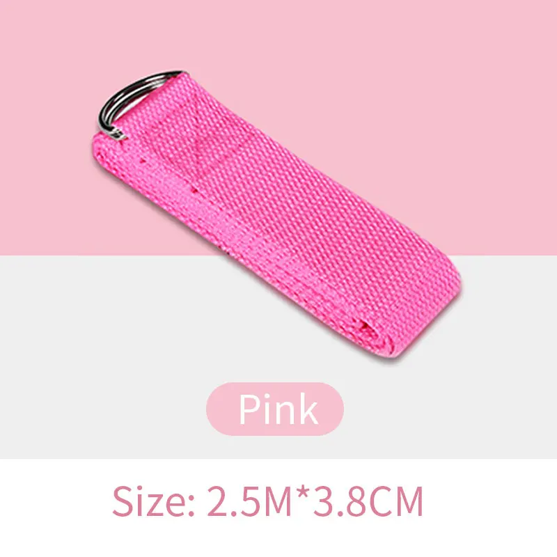 pink 2.5m Пояс для пилатеса, йоги, растягивающийся ремень, коврик для йоги, тренировочный ремень, гибкий ремень для йоги, регулируемый ремень - Цвет: pink 2.5m