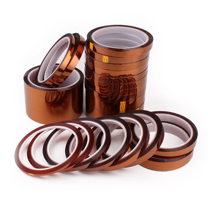 

High Quality 6Pcs/lot 5/10/12/20/30/50mm X 33m High temperature tape BGA Heat Resistant Polyimide Tapes
