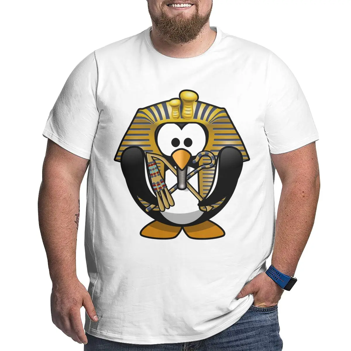 Tutankhamun T-Shirts Men Unique 100% Cotton Big Tall Tees T Shirts Plus Size Large 4XL 5XL 6XL ClothesTX6091 | Мужская одежда