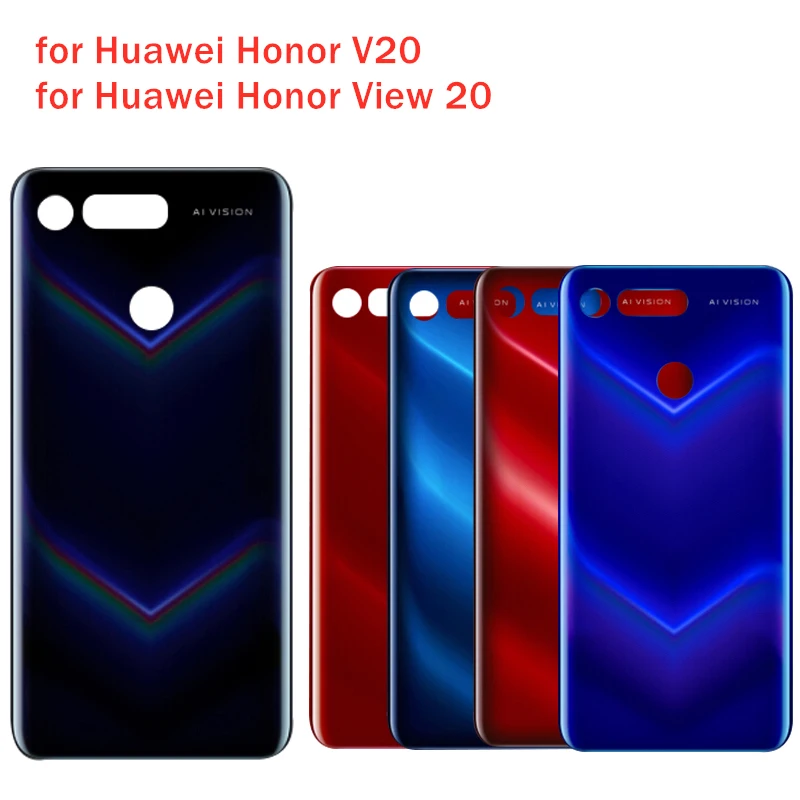 

6.4" For Huawei Honor V20/ View 20 Glass Battery Back Cover Case Rear Door Housing Back Cover Repair Spare Parts + 3M Glue