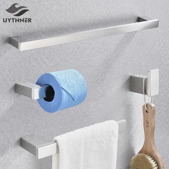 

Bathroom Hardware Set Nickle Robe Hook Towel Rail Towel Rack Tower Bar Shelf Tissue Paper Holder Bathroom Accessories Wall Mount