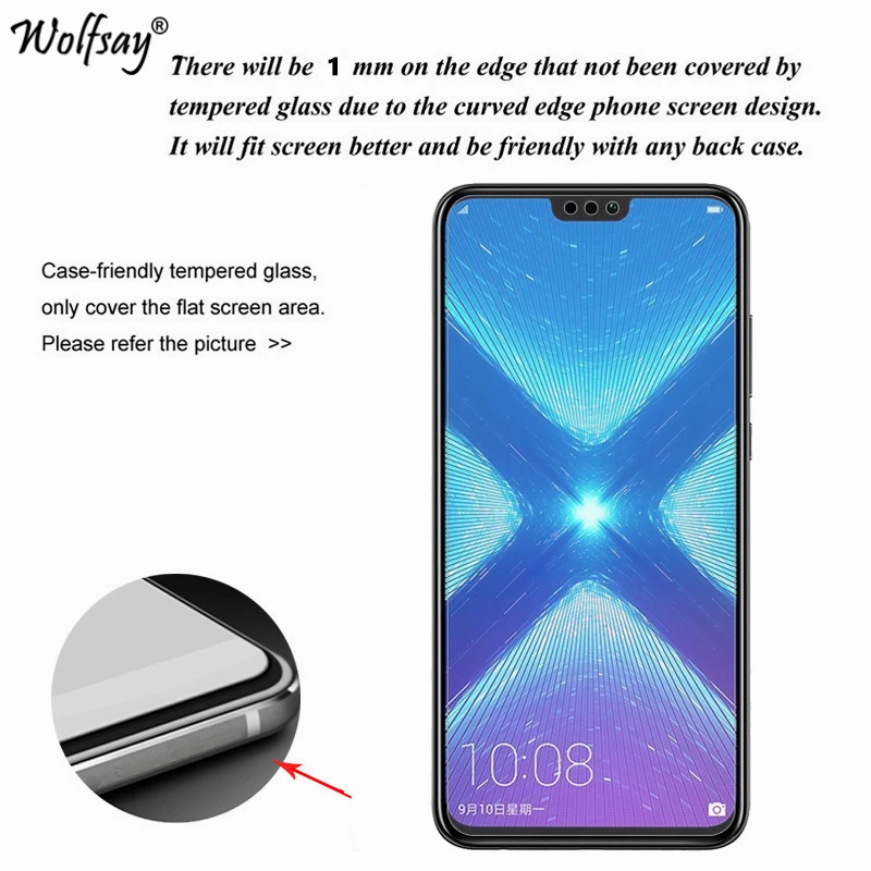 2 шт стекло для huawei Honor 8X защита экрана закаленное стекло для huawei Honor 8X Защитная пленка для huawei Honor 8X стекло <