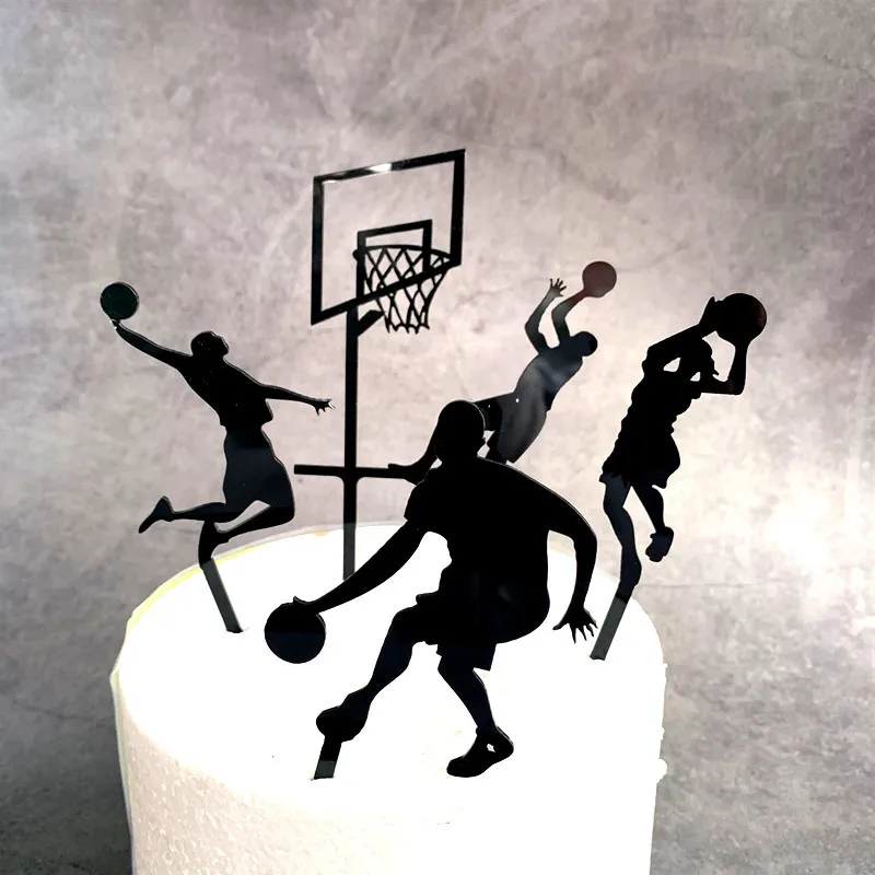 Decoration De Gateau En Acrylique Joyeux Anniversaire Theme Slam Dunk Pour Fete Sportive D Anniversaire Garcon Aliexpress