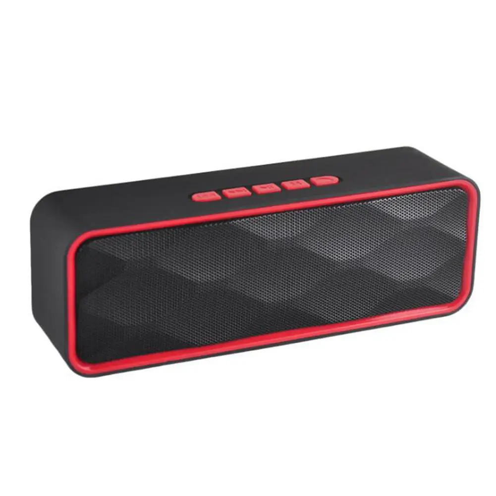 Red Портативный Bluetooth 5,0 динамик Мультимедиа USB Сабвуфер автомобильный беспроводной стерео динамик поддержка для мобильного телефона и iPad - Цвет: Red