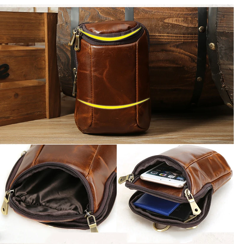 Роскошная сумка для телефона, поясная сумка для мужчин, натуральная кожаная поясная сумка, мужская сумка на плечо, маленькая сумка через