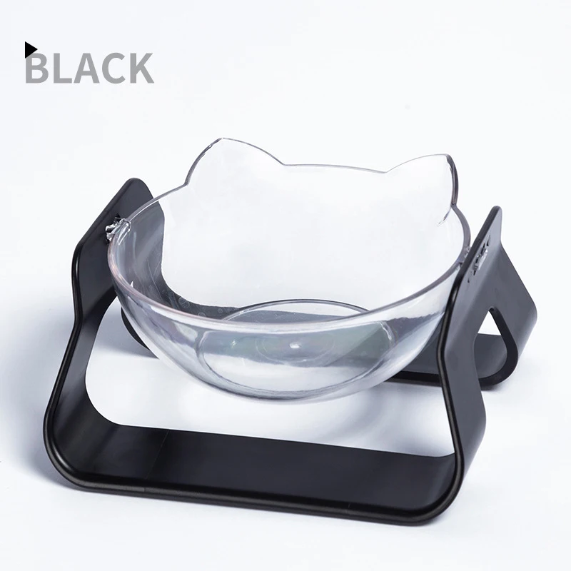 4 Colors 15 Degree Adjustable Pet Feeder Bowl Dog Cat Adjustable feed bowl Waterer Feeding Food Pet Dog Dish Feeders Tableware - Color: black
