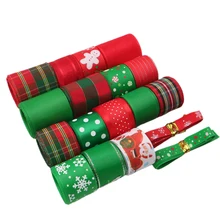 18 Рулонов/набор разных размеров Рождественская печатная корсажная лента для DIY 1 ярд/рулон, 1Yc6702