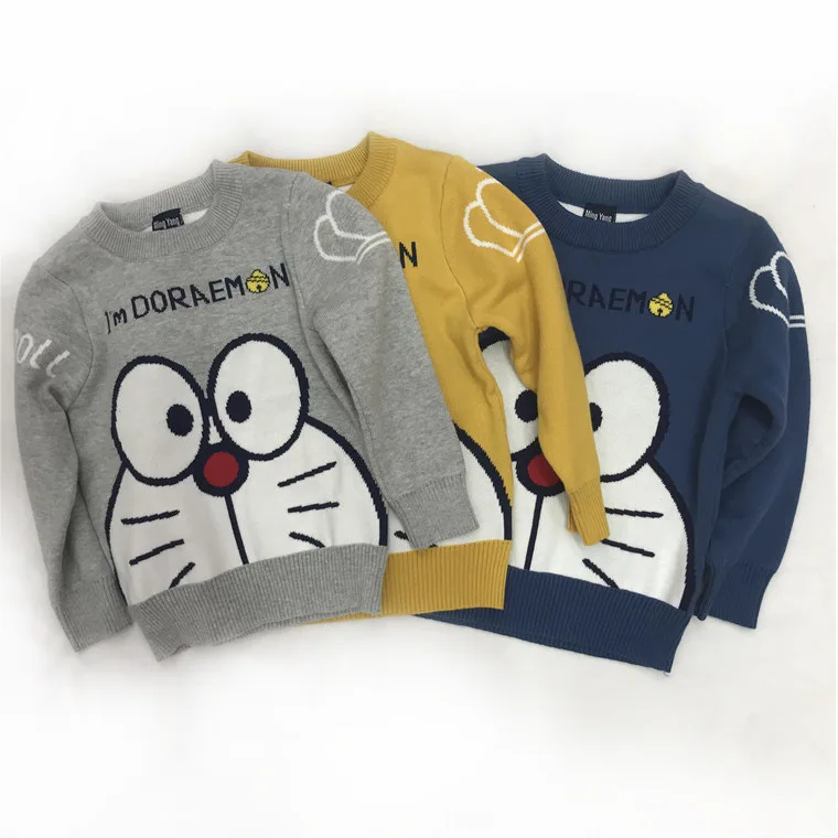 

BOY'S Cartoon Sweater Children Korean-style Double Layer Jacquard Base Shirt Autumn And Winter Hot Selling CHILDREN'S Sweater